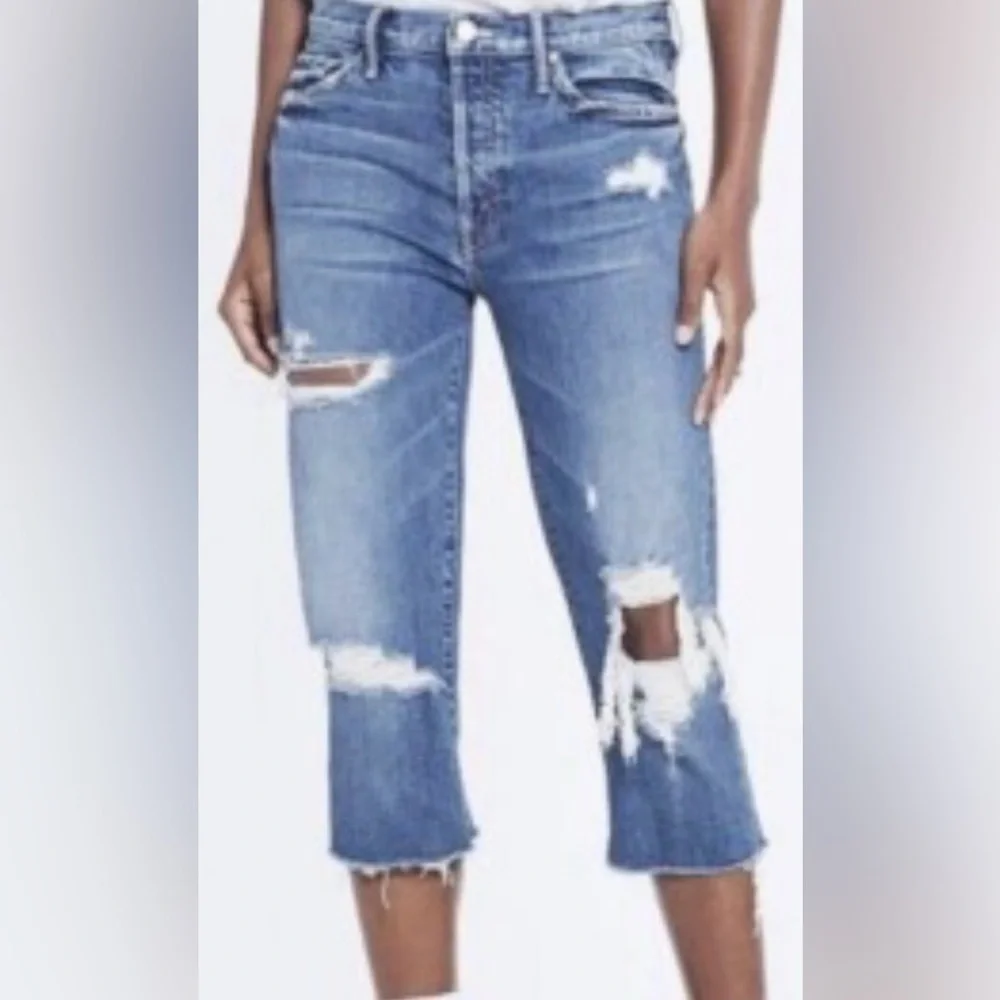 MOTHER Superior Tomcat Knickers Capris  Your Treat Or Mine Button Fly Mid Rise